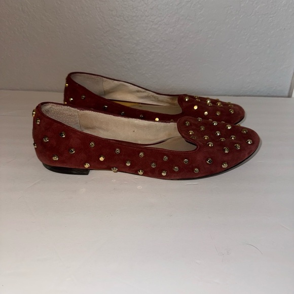 Michael Kors Ailee Studded Suede Pointed Toe Flats Cinnabar - Picture 2 of 12